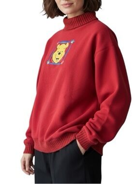 Vintage 90s Disney Catalog XL Red Sweater Embroidered Winnie The Pooh